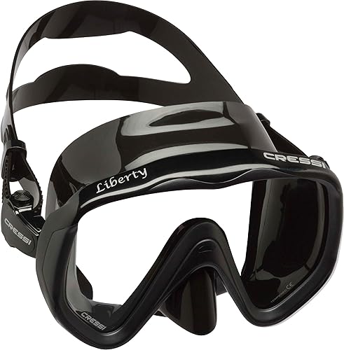 Cressi Perfect View - Máscara de buceo y snorkel en silicona pura y cómoda - Disponible con diferentes lentes panorámicas - Liberty Diseñado en