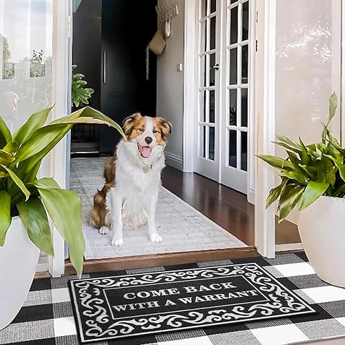 Miniatura 4 de Tapetes de bienvenida para interiores y exteriores con parte trasera de goma antideslizante, duradero, fácil de limpiar, divertido tapete para el