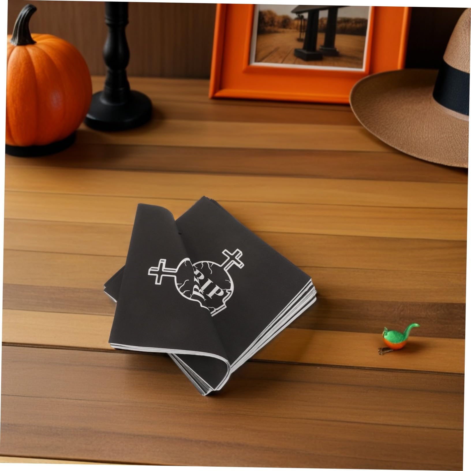 TOYANDONA 20 Pezzi Tovaglioli di Carta Neri Tema Halloween Death To My Tovaglioli Assorbenti Usa e Getta per Feste di Compleanno e Party Decorativi
