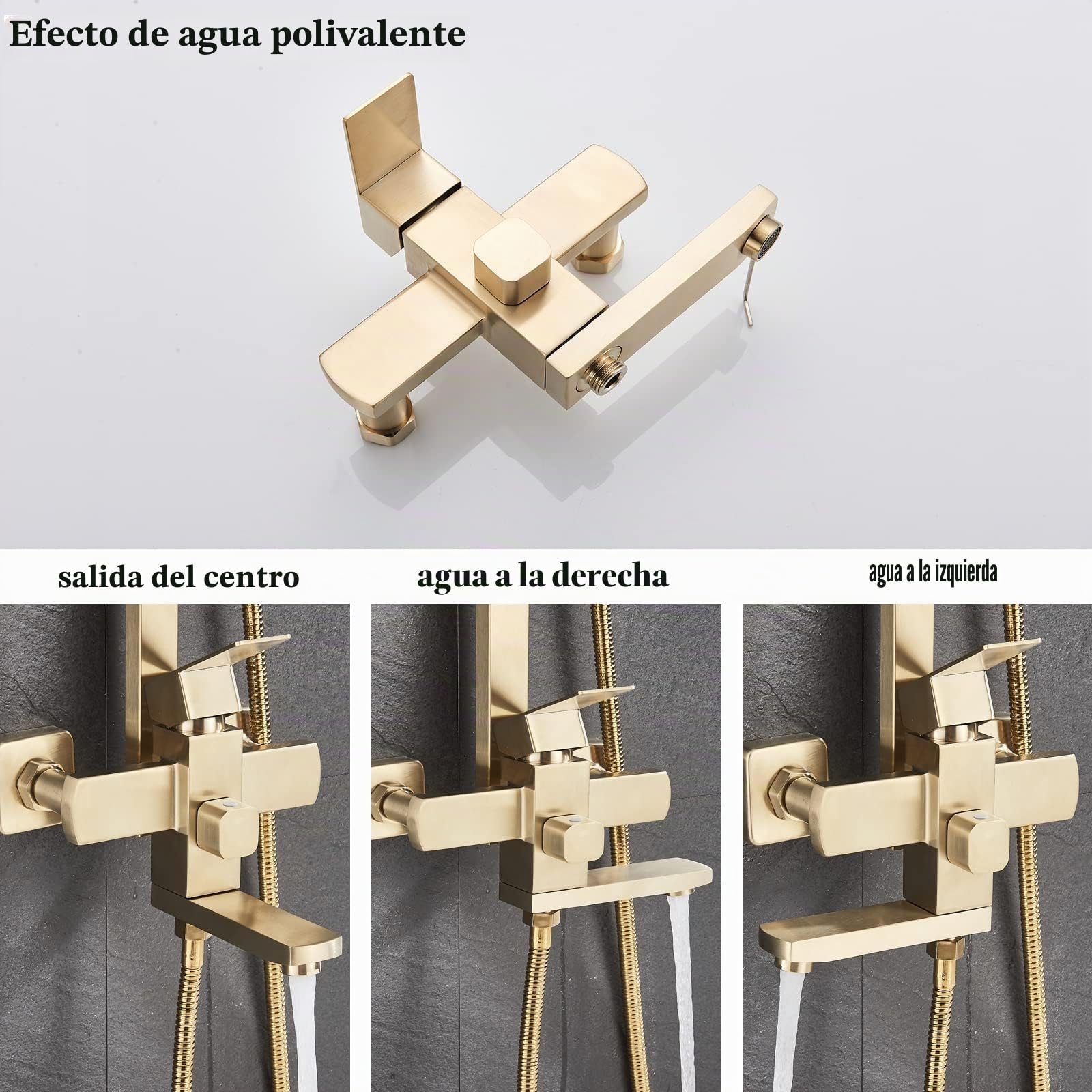 Columna de ducha dore sistema de ducha estante ducha set kit de ducha de pared sólido ducha empotrable dorado