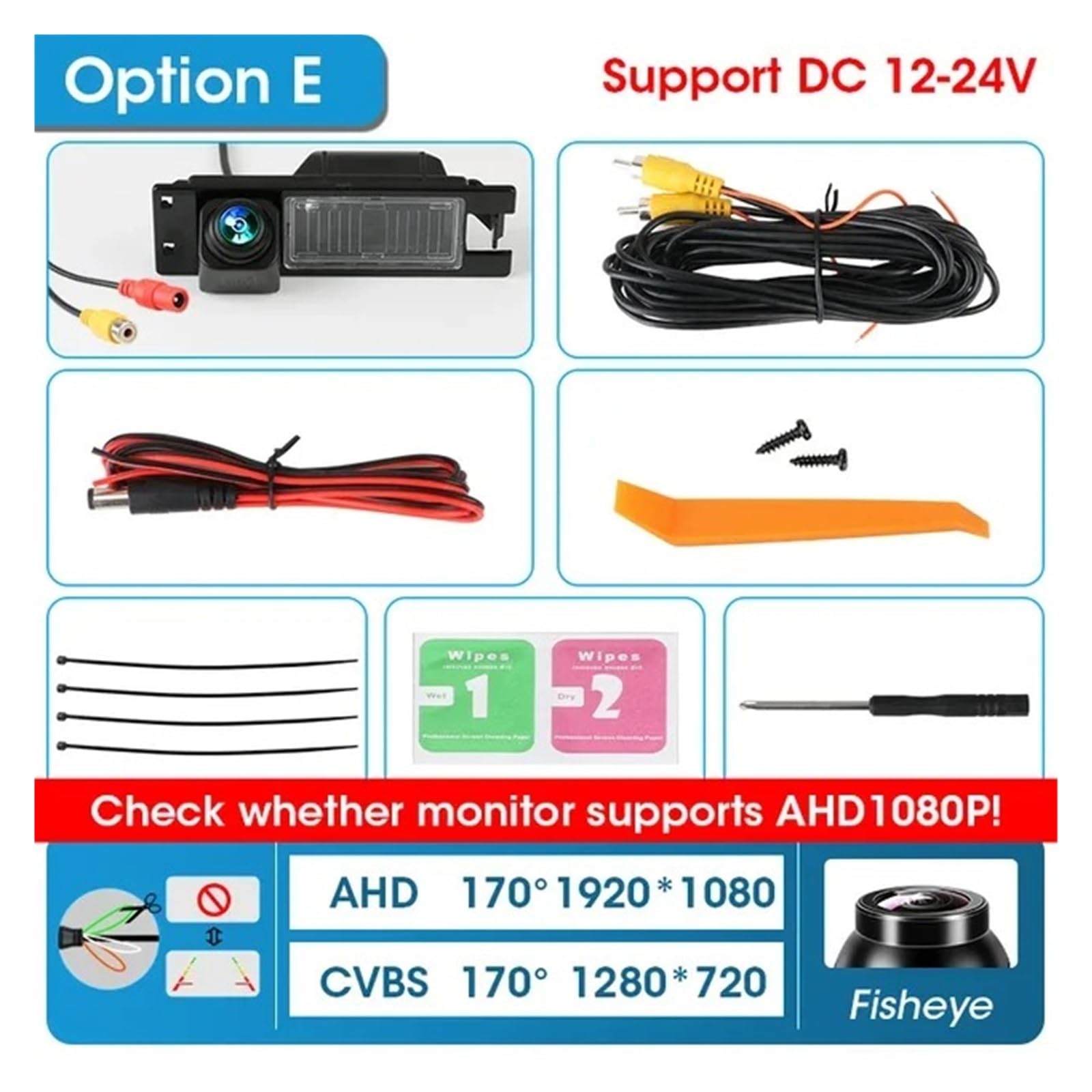 Cámara Visión Trasera Coche Cámara Visión Trasera Full HD con Lente Ojo Pez 170 Grados para Buick para Regal Srnubi AHD 1080P Cámara Aparcamiento