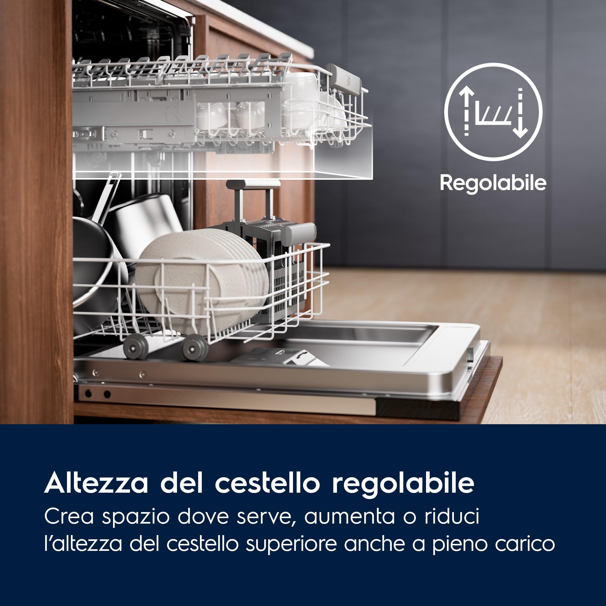 Lavastoviglie da incasso Electrolux Modello EES47325L, Serie 600, 13 coperti, Tecnologia SatelliteClean, Tecnologia AirDry, Comandi QuickSelect, Funzione AutoOff, Silenziosità 44 dB, 60 cm