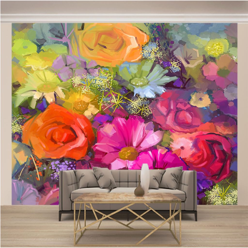 Papier peint intissé haut de gamme effet 3D relief floral pour décoration intérieure chic