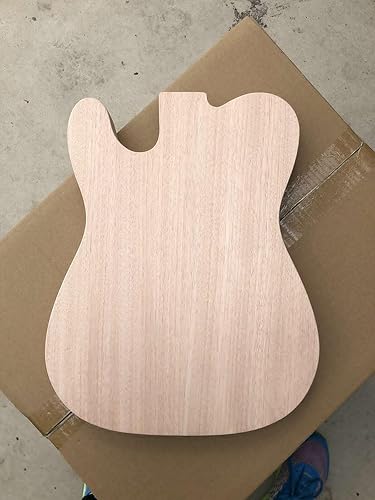 Miniatura 3 de Tele Style - Cuerpo de guitarra eléctrica sin terminar, chapa de arce de caoba en blanco, semihueca para guitarra TL, perno de cuerpo en reemplazo
