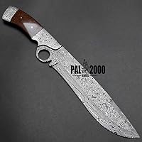 Vista 7 de PAL 2000 KNIVES Cuchillo Bowie de acero de Damasco hecho a mano de 13 pulgadas - Mango de micarta con refuerzos de acero de Damasco 1094