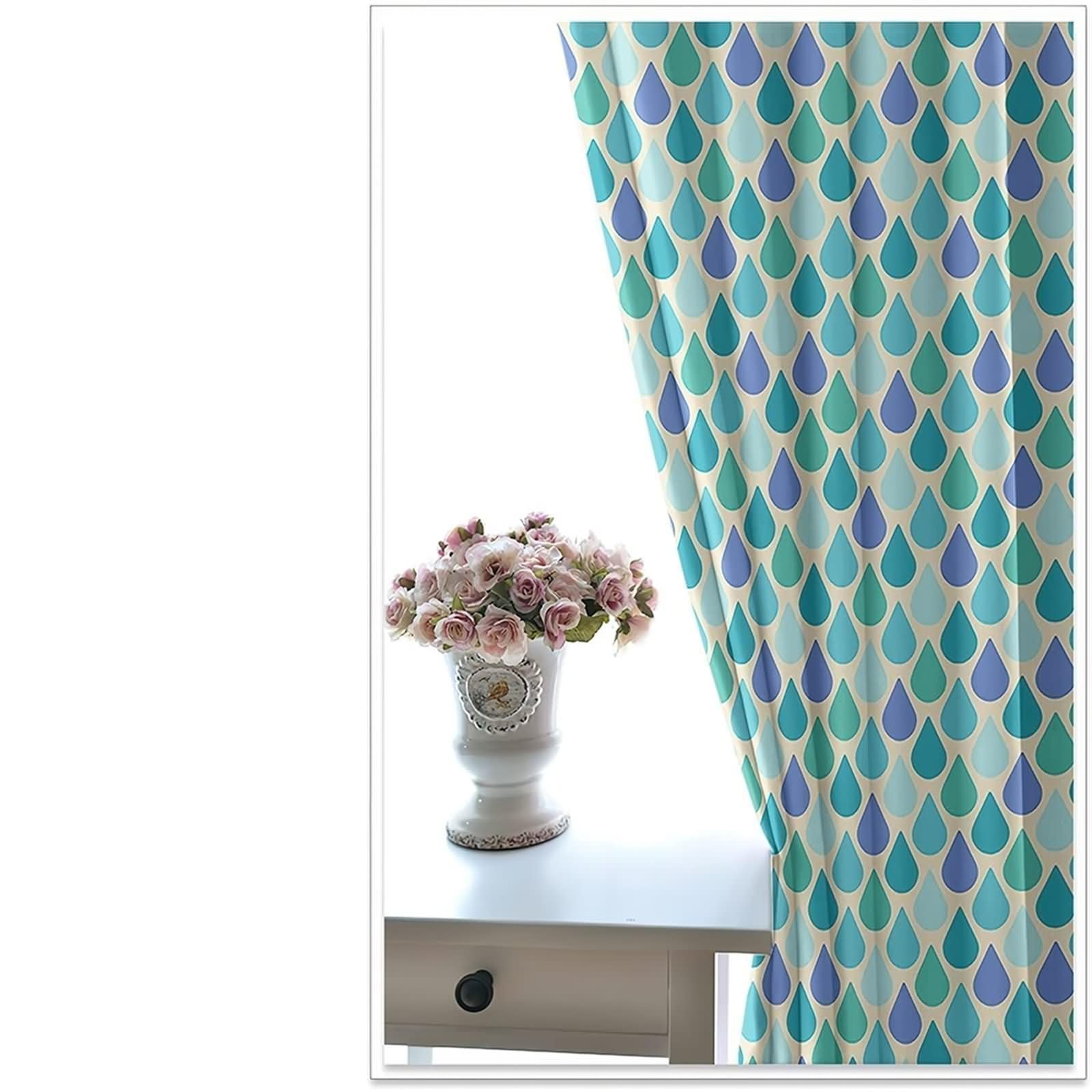 Abdunkelnde Vorhänge 2er Set,2 x 137W x 115H cm,Verdunkelungsvorhänge Blickdicht Lila Grün Wassertropfen Ösenvorhang Wohnzimmer