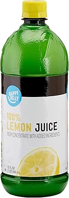 Sponsored Ad - Amazon Brand - Happy Belly 100% Lemon Juice, 32 Fl Oz Bottle