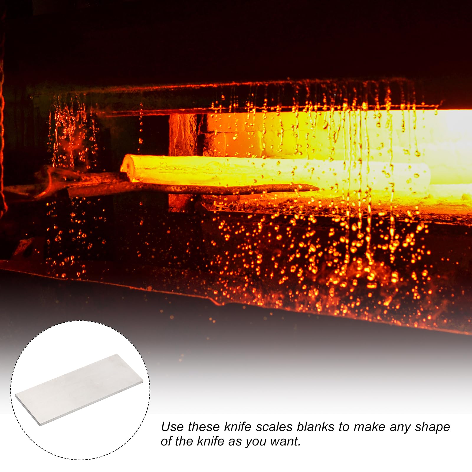 PATIKIL Barra Plana de Acero 1095, 10pcs, 102x38x3mm(L*An*G) Material para Fabricación de Cuchillos para Bricolaje en Blanco Hoja Metal, Profesional y Aficionado Uso, Negro