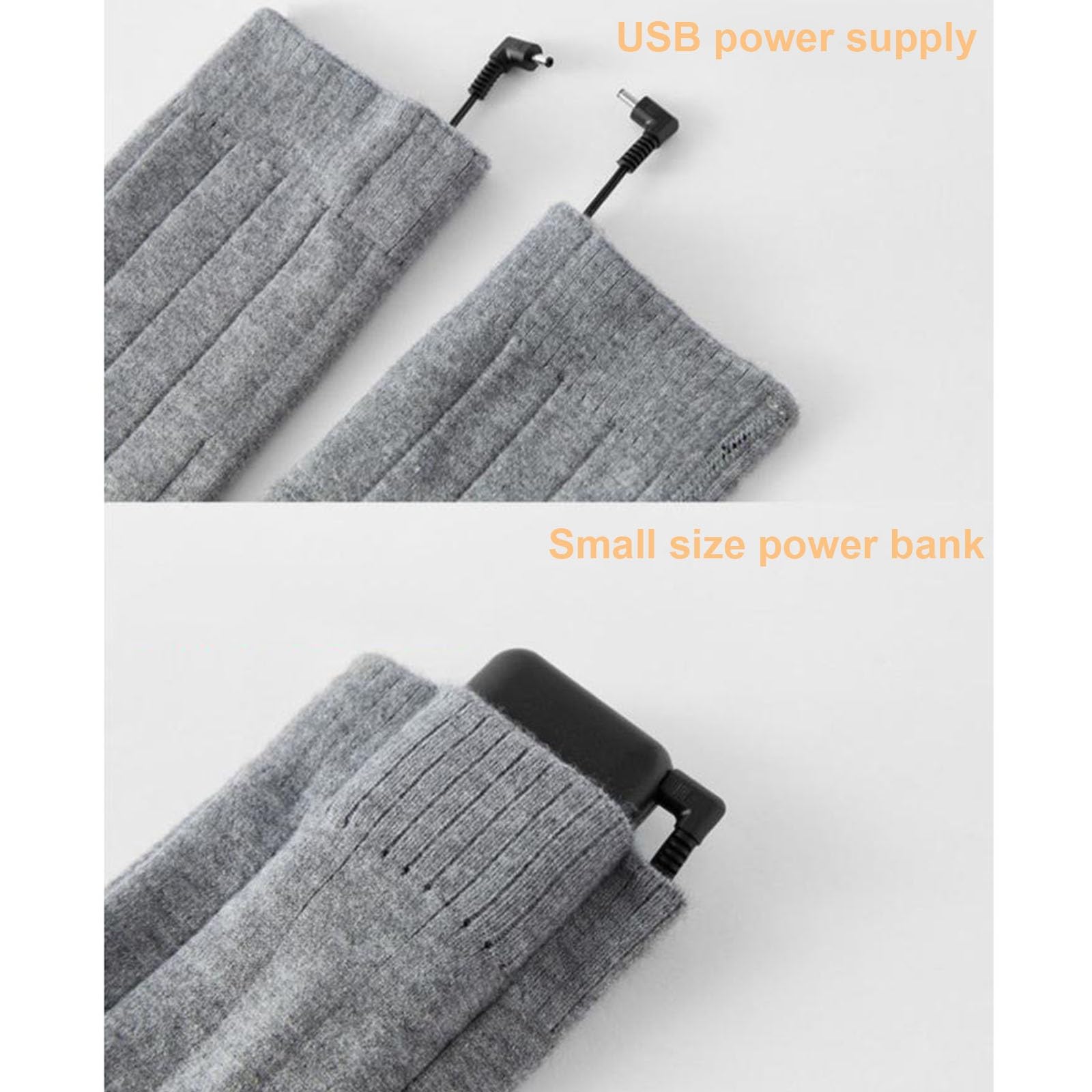 Calze Riscaldabili Elettrici, 5000mAh Calze Riscaldate Ricaricabili con 3 Temperature, Calzini Termici Lavabili, per Sci, Inverno, Caccia, Campeggio