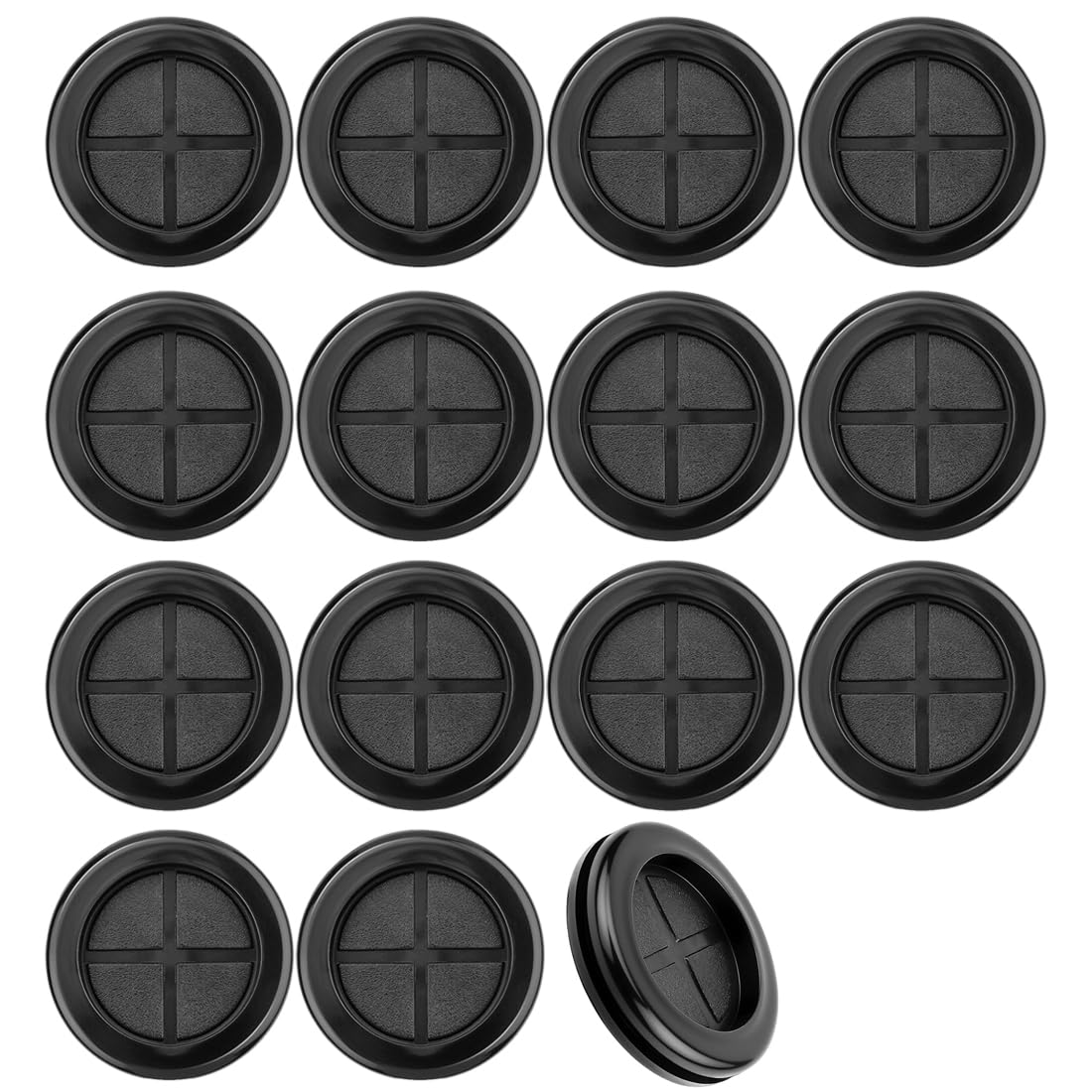 15 Pezzi beccucci in gomma, 20 mm, passacavo in gomma, anello in gomma, passacavo impermeabile, tappi in gomma per proteggere connettori e cavi