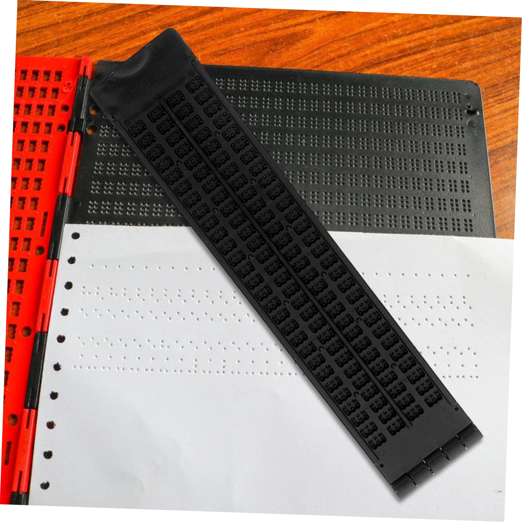Valiclud Kit De Escritura Braille PortáTil Con Pizarra Y LáPiz Capacitivo Herramienta De EnseñAnza Para Ciegos DiapasóN Braille De 4 LíNeas Y 28 Celdas Accesorios De Aprendizaje Adaptados
