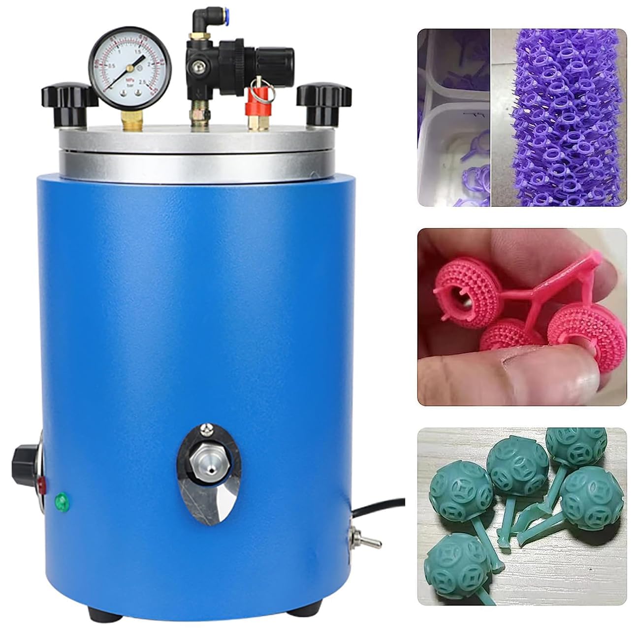 Wachsinjektor, 2,5 l, Wachsinjektionsmaschine, 350 W, Wachsgießmaschine mit Doppeldüse, Vakuum-Wachsinjektionsmaschine für die Schmuckwachsinjektion, 30–110 ℃