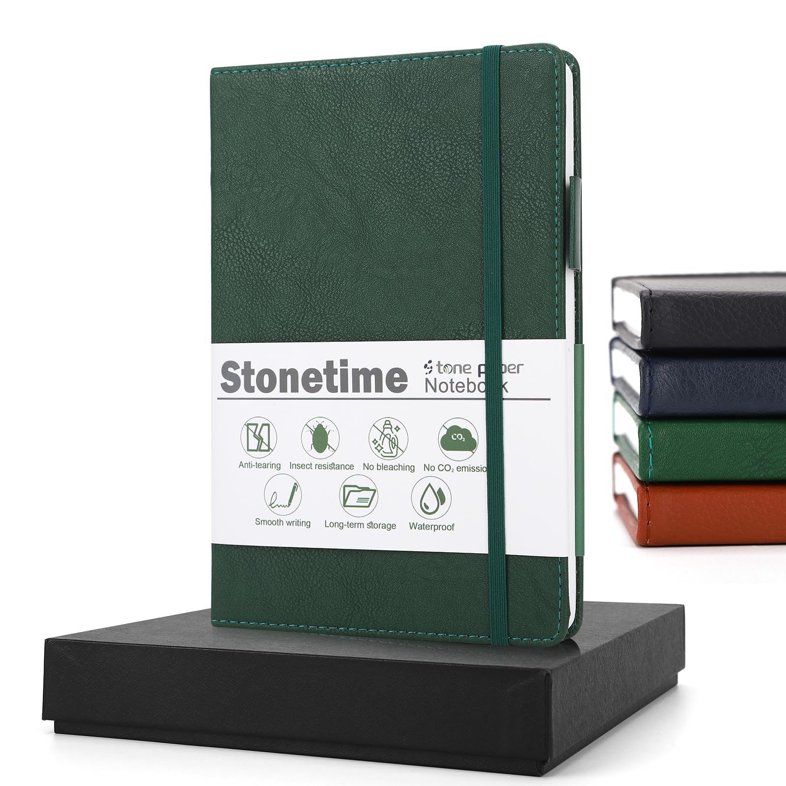 Stone Paper Notebook for Women Men, A5 Waterproof Notebook Hardcover Executive Journal, Ruled Notebooks for Writing, Business, Work ＆ School, 160