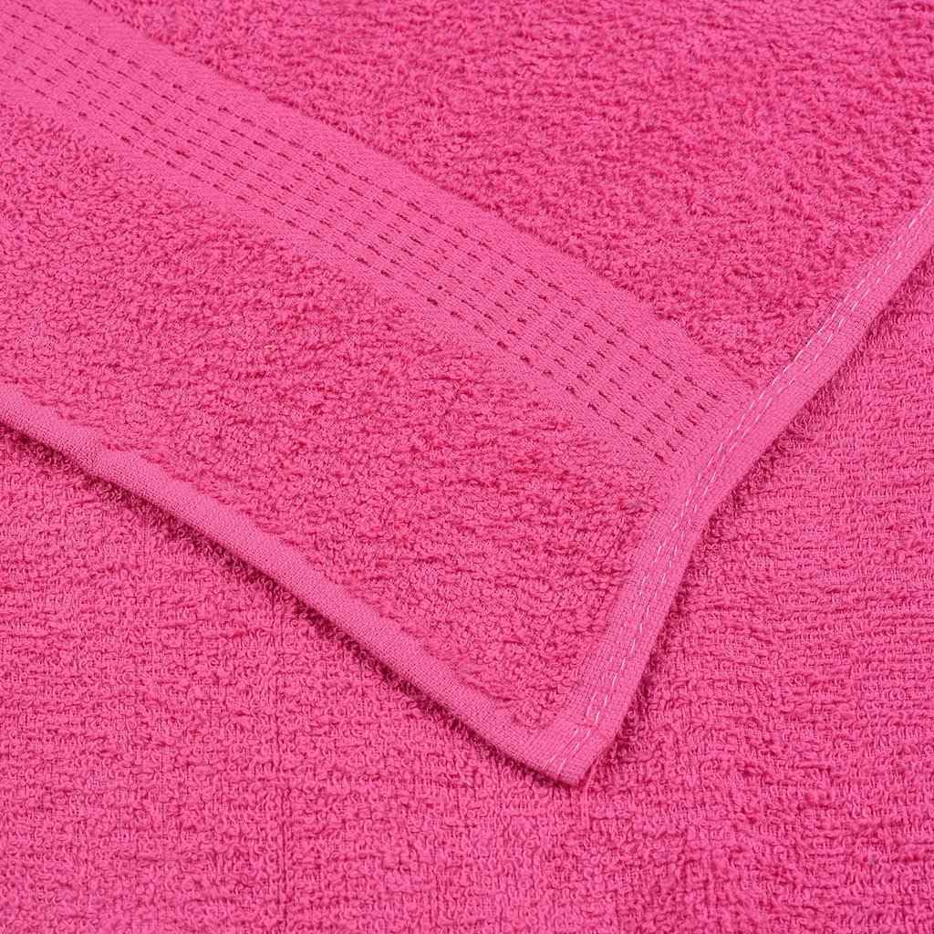 Juego de 4 toallas de ducha Frogn, 70 x 140 cm, 360 g/m², algodón hilado en anillo, color rosa, con lazo para colgar, absorbentes para baño, ducha, sauna, spa y hotel
