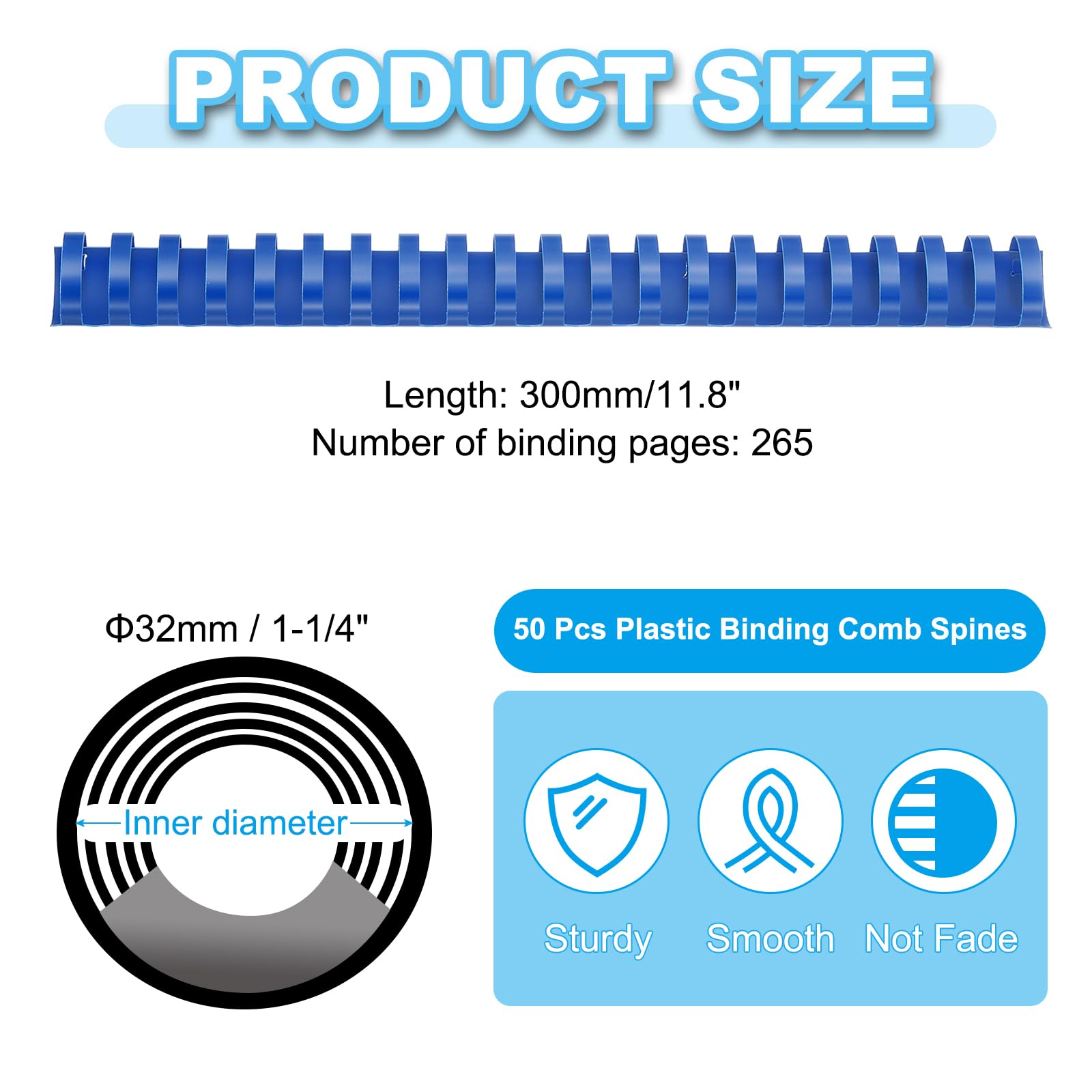 PATIKIL 32mm (1-1/4") Plastic Binding Combs - Image 2