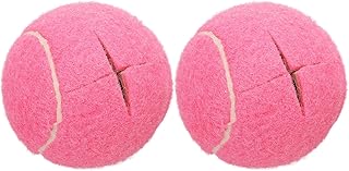 sourcing map 2 pelotas de tenis precortadas, universales precortadas, accesorios para patas de muebles y protección del suelo, color rosa oscuro