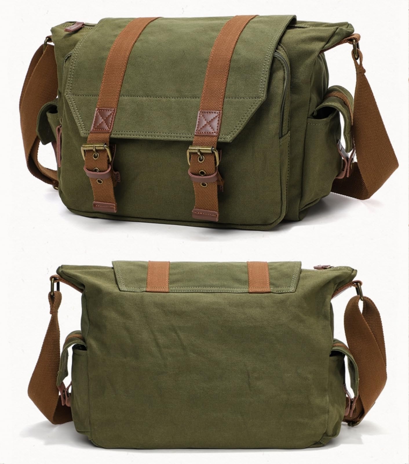 Bolsa Cámara Réflex Lona Bolsa Fotográfica Bandolera con Inserto Extraíble para Cámara DSLR Objetivos Estilo Vintage 34x13x27cm bg507 | Bolsa 2 en 1