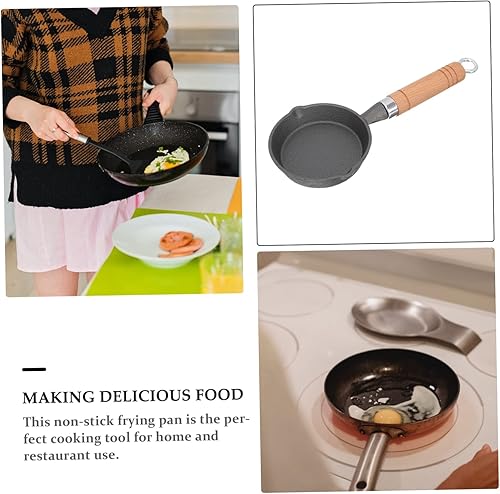 Miniatura 9 de Yardwe Sartén Mini Sartén Cuerpo de Hierro Resistente Ideal para Cocinar Tortilla Desayuno