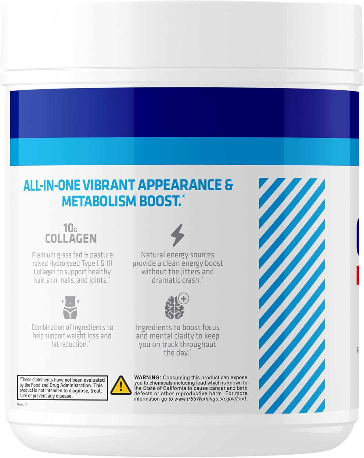 USN Supplements Weight Loss Collagen Peptides Grass Fed Protein Powder for Men and Women with Joint and Anti Aging Support, Mixed Berry, 15 Servings : Health & Household