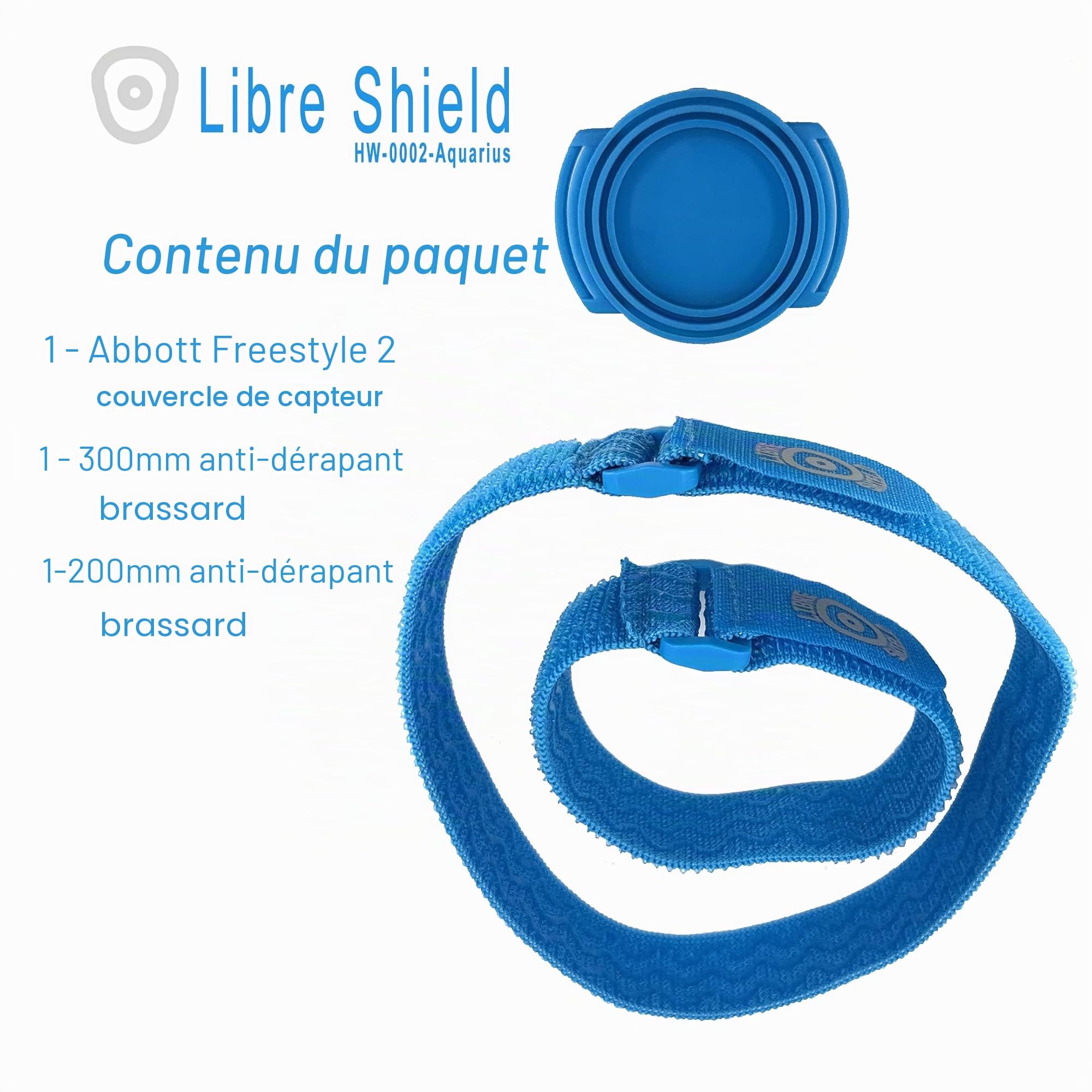Freestyle Libre Shield 2 Brassard pour moniteur de glycémie continu Freestyle Libre 2 Protection contre le diabète Patchs adhésifs non nécessaires Housse de capteur Freestyle Libre 2 Design étanche