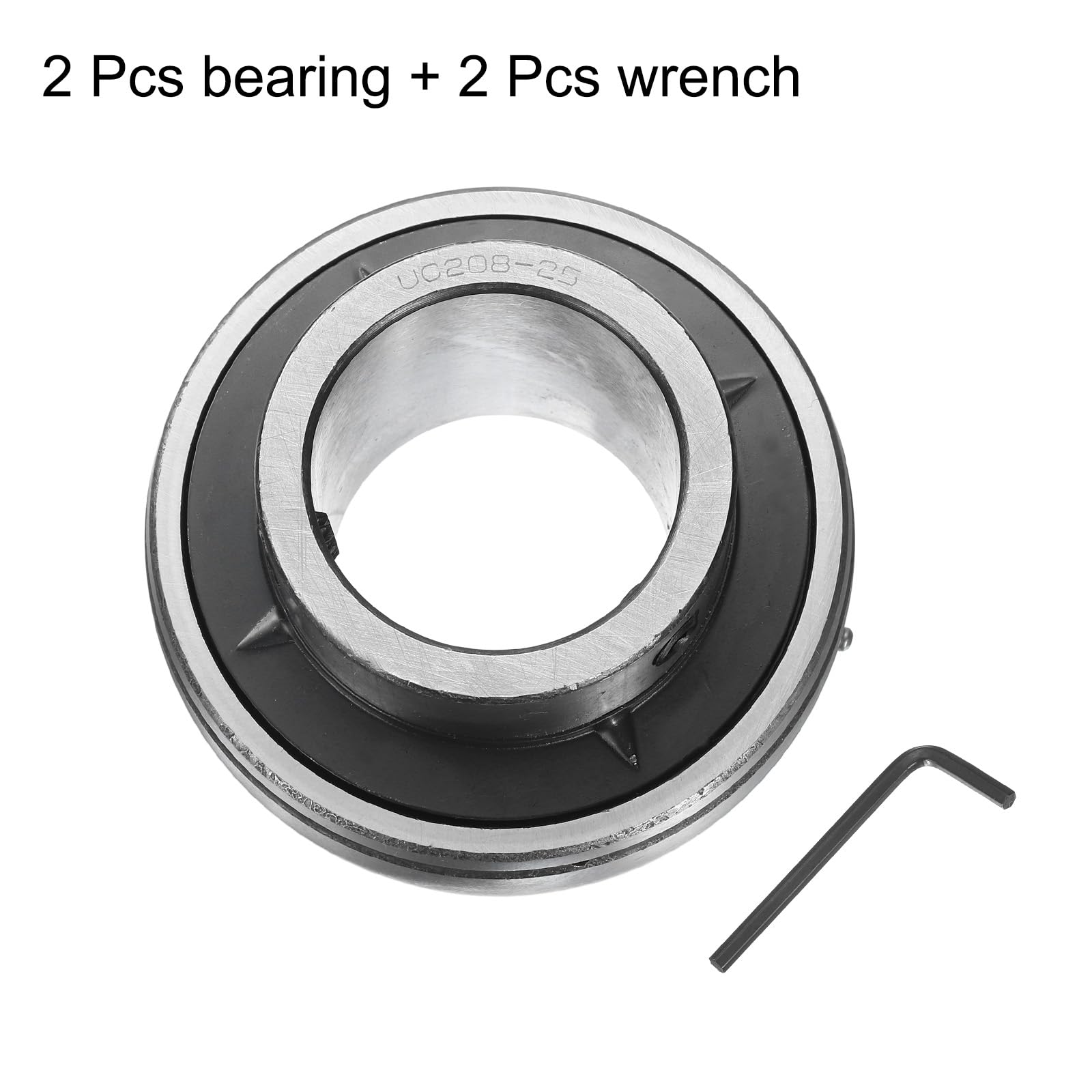 QUARKZMAN 2Pcs UC208-25 Roulements à Semelle 1-9/16" (Gcr15) avec Clé