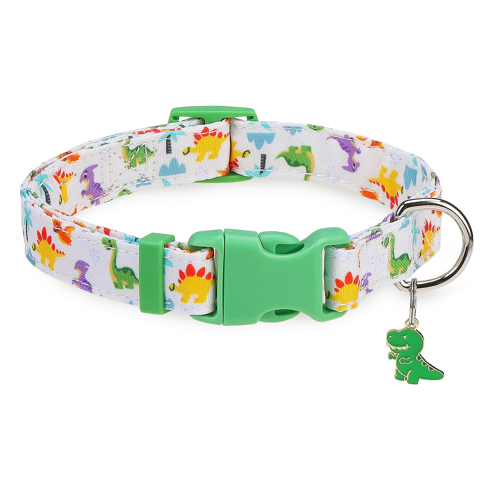 PUPTECK Cute Dog Collar Small Medium Dog, Soft Adjustable Puppy Collar with Pendant for Male Female Boys Girls Accessories