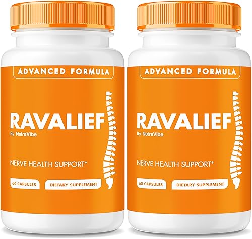 Ravalief Cápsulas (paquete de 2)  Fórmula oficial de apoyo para la salud nerviosa, mezcla totalmente natural premium para comodidad diaria, diseñada