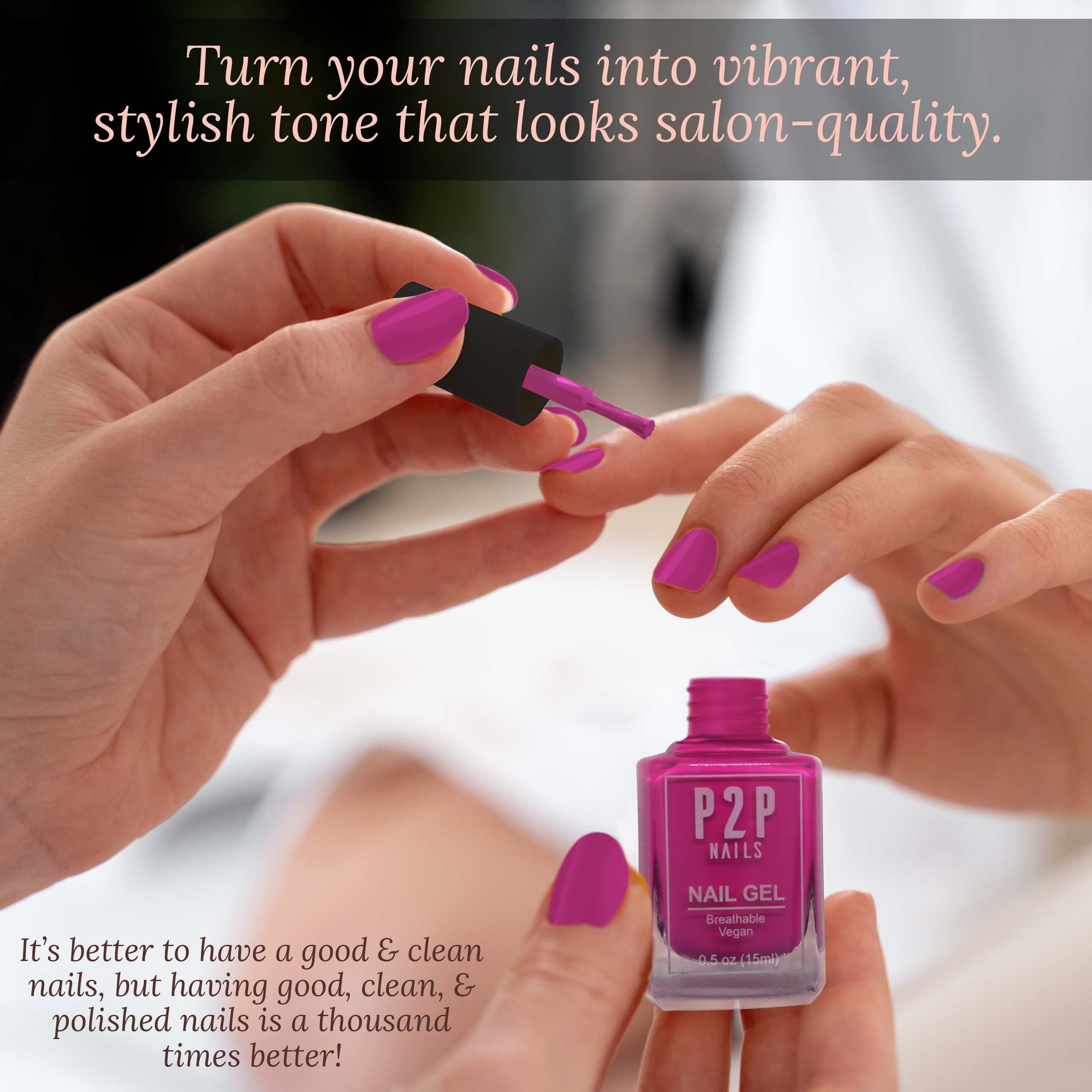 Amazon.com : P2P Nails Vegan Purple Nail Gel Polish - Quick Dry