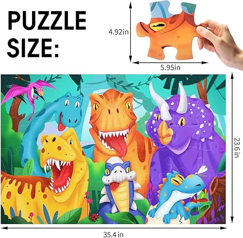 Miniatura 4 de Rompecabezas de suelo jumbo para niños, rompecabezas subacuáticos, de animales, de 48 piezas, de 3 a 6 años, para niños pequeños, aprendizaje