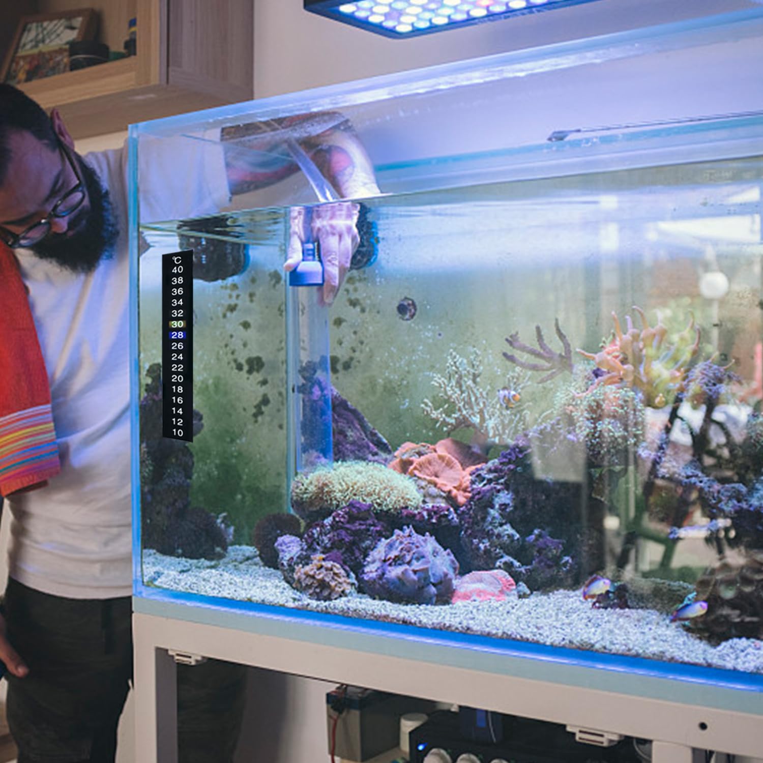 Thermometertape, PVC-Materiaal Aquariumthermometer Digitale Sticker voor Schildpadtank