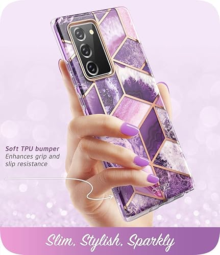Miniatura 3 de i-Blason Cosmo Series - Funda diseñada para Galaxy Note 20 5G de 6.7 pulgadas (versión 2020), diseño protector de parachoques de mármol sin