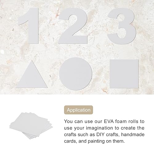 Miniatura 4 de Rebower Hojas de espuma EVA, para proyectos de artes y manualidades  10 x 10 pulgadas de grosor, color blanco, 4 unidades