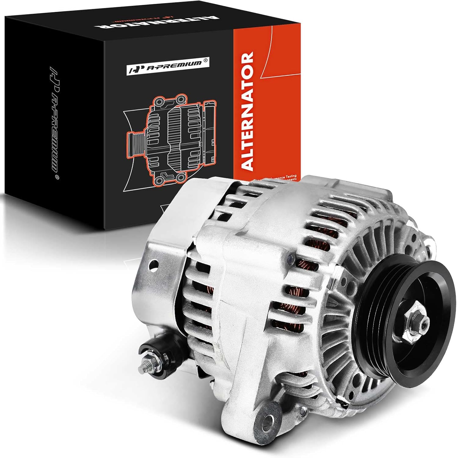 A-Premium Alternator Compatible with Honda CR-V CRV 1997-2001 L4 2.0L, 95A 12V 4-Groove Pulley Counterclockwise, Replace# 31100P3F013, 31100P3FA01