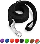 AMAGOOD 6 FT Puppy/Dog laisse, solide et durable style traditionnel laisse avec facile à utiliser crochet de collier, 3/8" 5/8" 3/4" 1" Lead Chien Great pour Petit et Moyen et Grand Chien (Noir,1" x 6 Pieds)