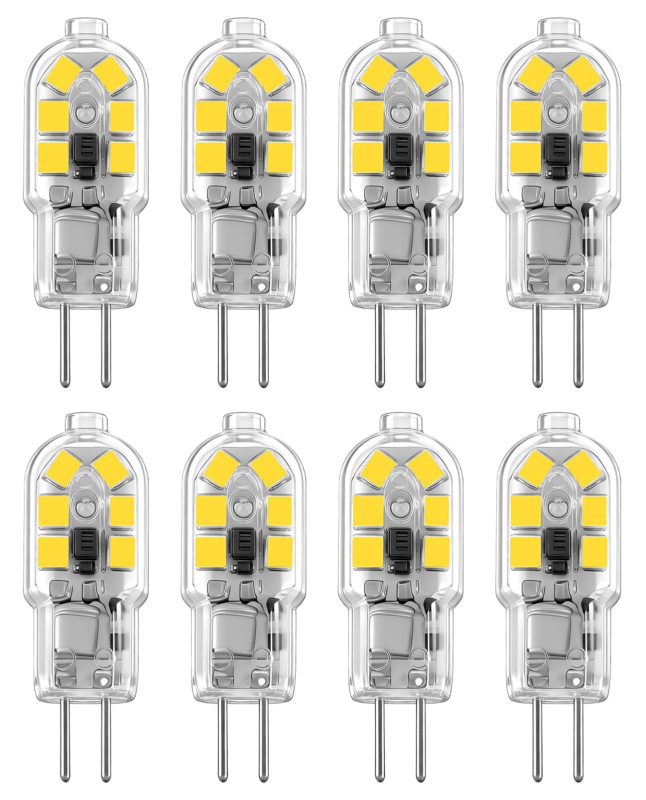 12V LED G4 Bi-Pin Bulb - 20W Halogen Equivalent AC/DC12V (180+ Lumens) 360° Beam Angle T3 JC Type for RV, Camper, Motorhome, 5th Wheel, Marine Boat ,MR11 G4/GU4/GZ4 Base (Cool White 6000K, 8Pack)