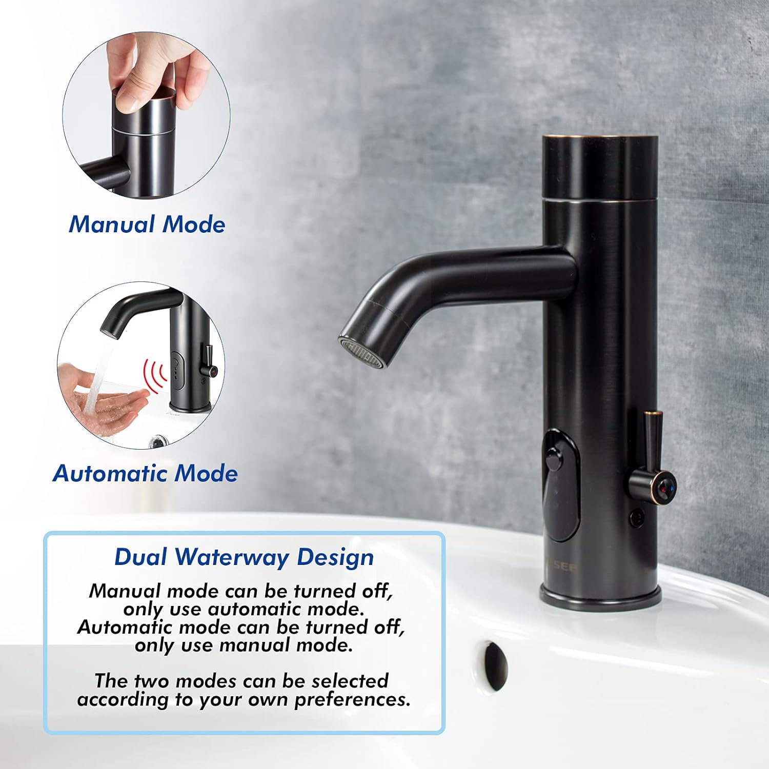 Buy Tusee Touchless Bathroom Faucet Bathroom Sink Faucet Activated Manually Or Automatically Single Hole Automatic Faucet Household Or Commercial Bathroom Faucet Oil Rubbed Bronze Ts 5303b S Online In Indonesia B08t6gwv8j