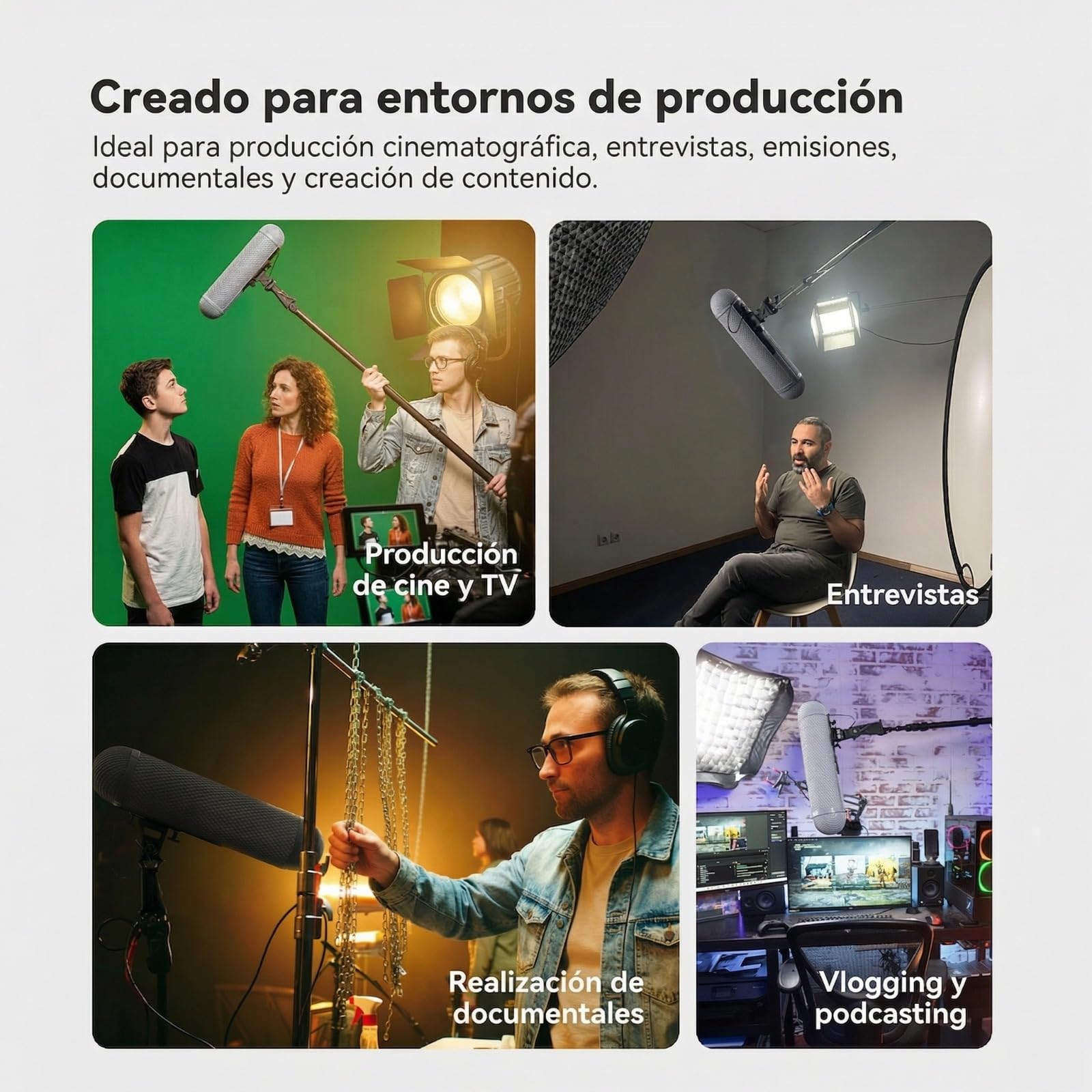 DF DIGITALFOTO Sistema Montaje Micrófono con Amortiguador y Gato Muerto | Compatible con Serie Rode NTG, Compatible con Sennheiser MKE600, Para Micrófono de Escopeta