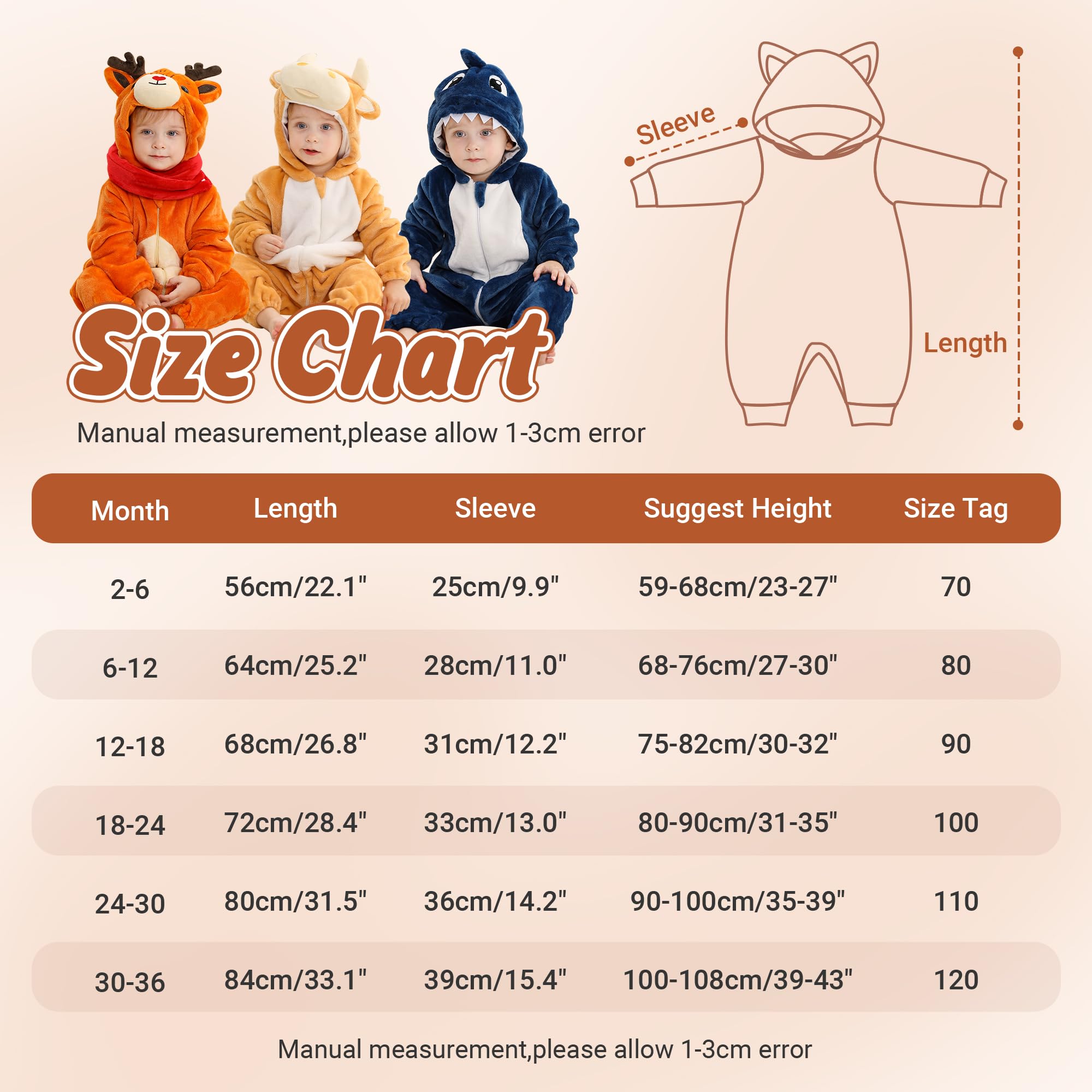 HAHASHOW Neonato Inverno Pagliaccetto con Cappuccio, Bambino Flanella Incantevole Animale Pigiama, Pagliaccetto Ragazze Ragazzi Jumpsuit 0-36 Mesi