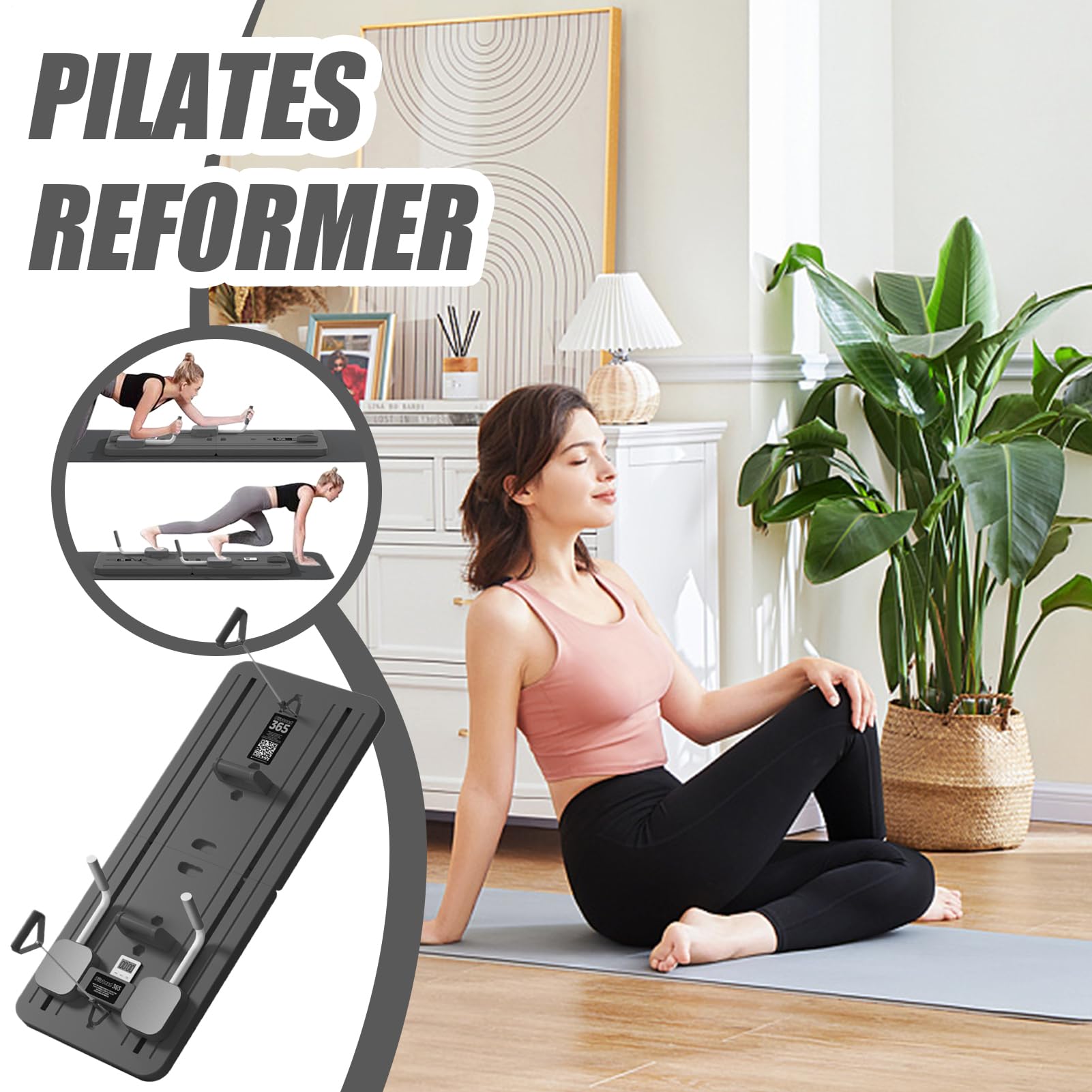 Pilates Reformer - Attrezzo multiuso per addominali, attrezzo per allenamento a casa, strumento per esercizi per tutto il corpo