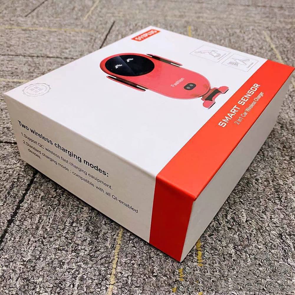 Upstone, supporto per telefono senza fili per auto, con sensore automatico a infrarossi, 10 W, Qi veloce, universale, regolabile, per telefono cellulare (include la staffa per presa d'aria