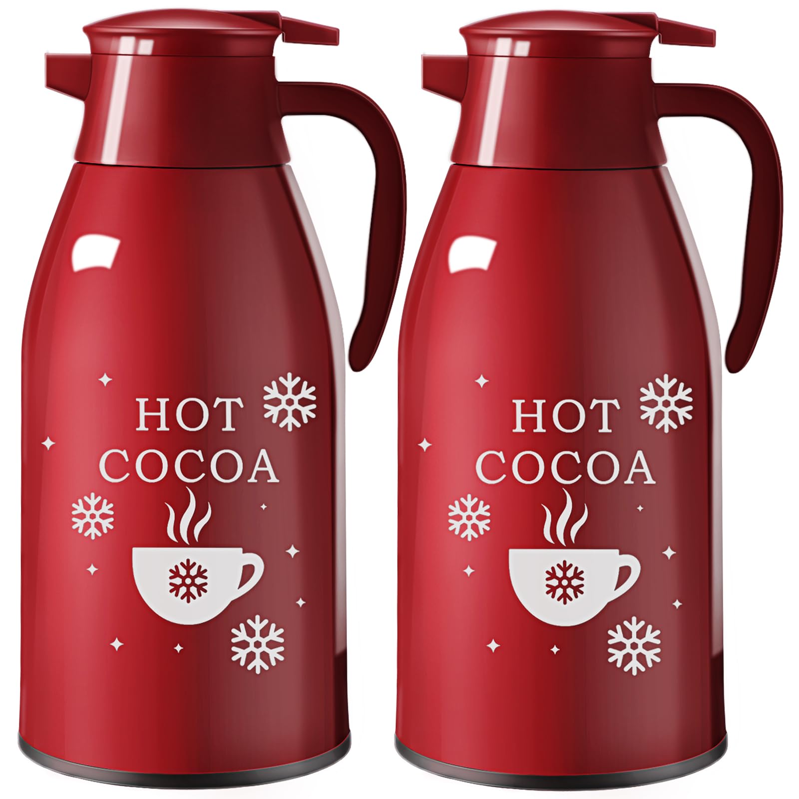 LemonRoad 2 Pcs 68 oz Hot Chocolate Drink Dispenser Red Cocoa Drink Dispenser for Keeping Christmas Hot Cocoa Bar Supplies for Chocolate Party Favors