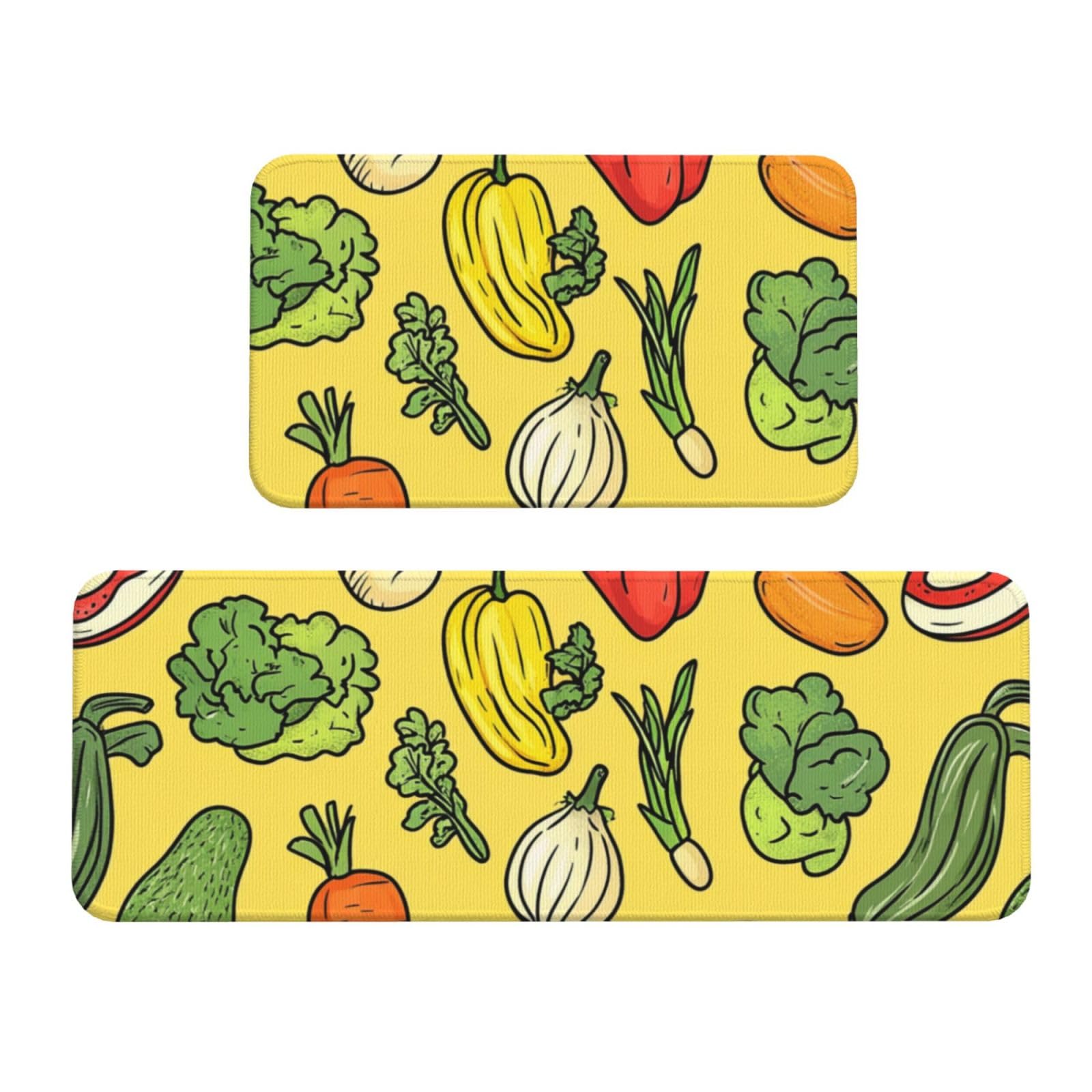 Tapetes de cocina Berenjena Luffa, juego acolchado y decorativo para suelo de lavandería