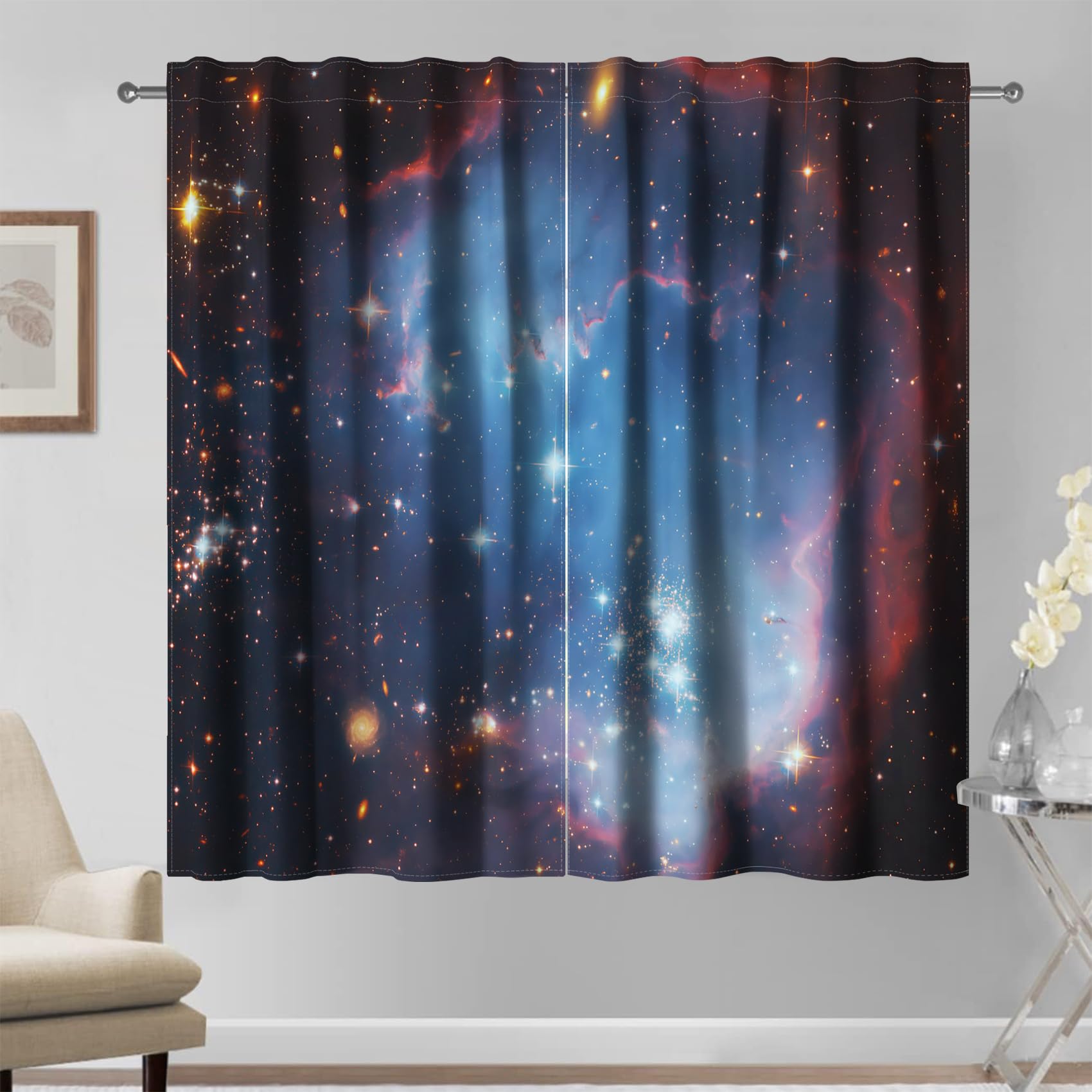 Kzzfqxb 140x229cm Rod Pocket Curtains 2 Panels - Image 3