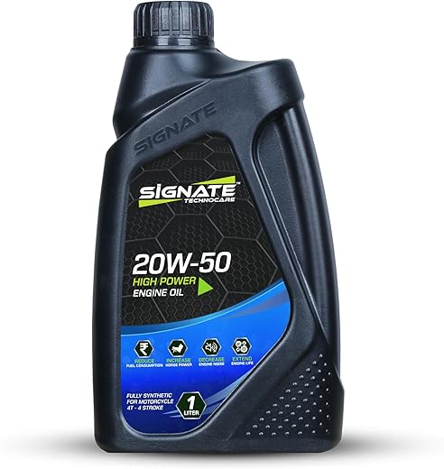 Signate 20W50 Street Race Bike Engine Oil 1L, High Performance Engine Oil for Motor Cycle, Maximum Gear Protection & Efficient Performance Bike...