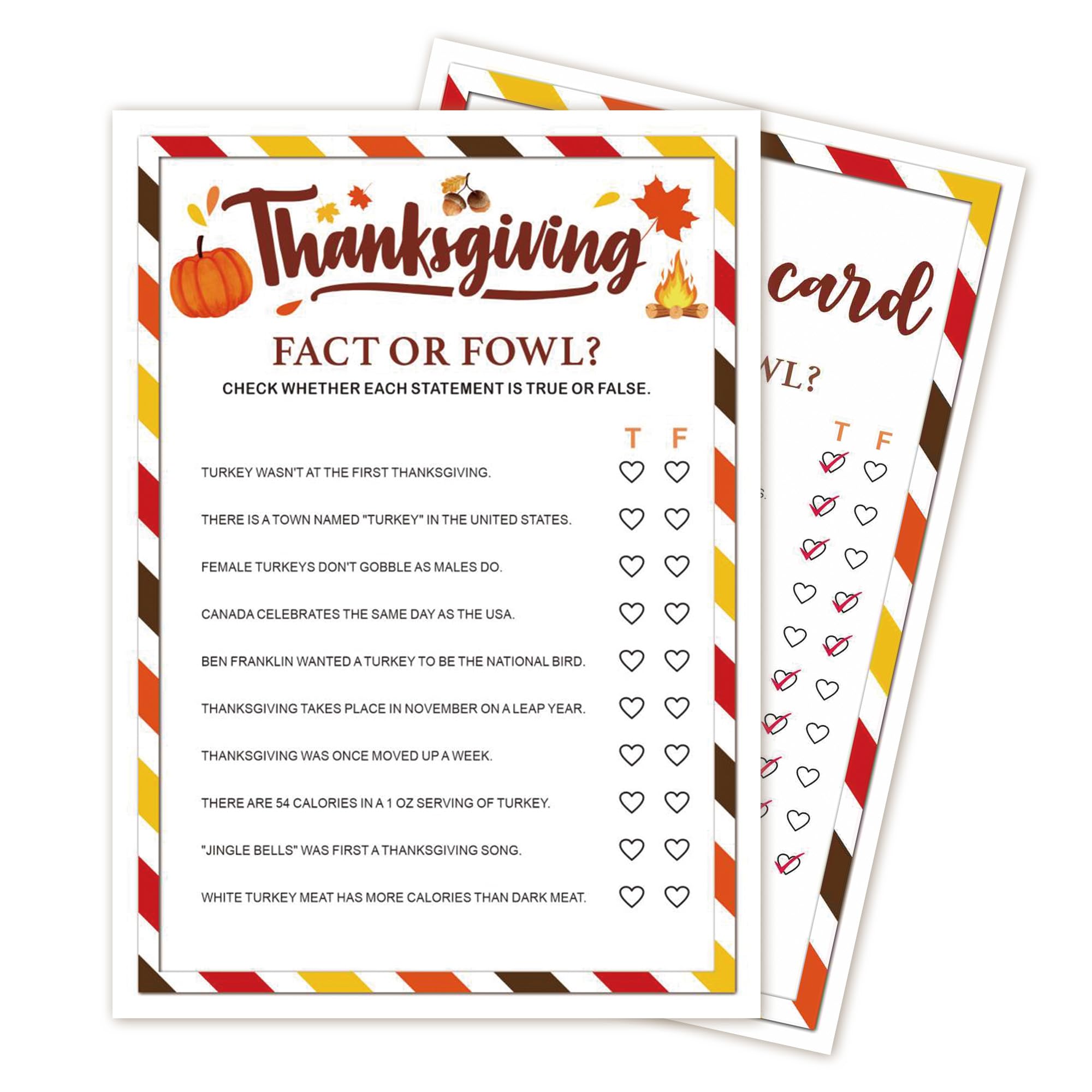 Jeu de cartes Thanksgiving pour animer le dîner de dinde - 6