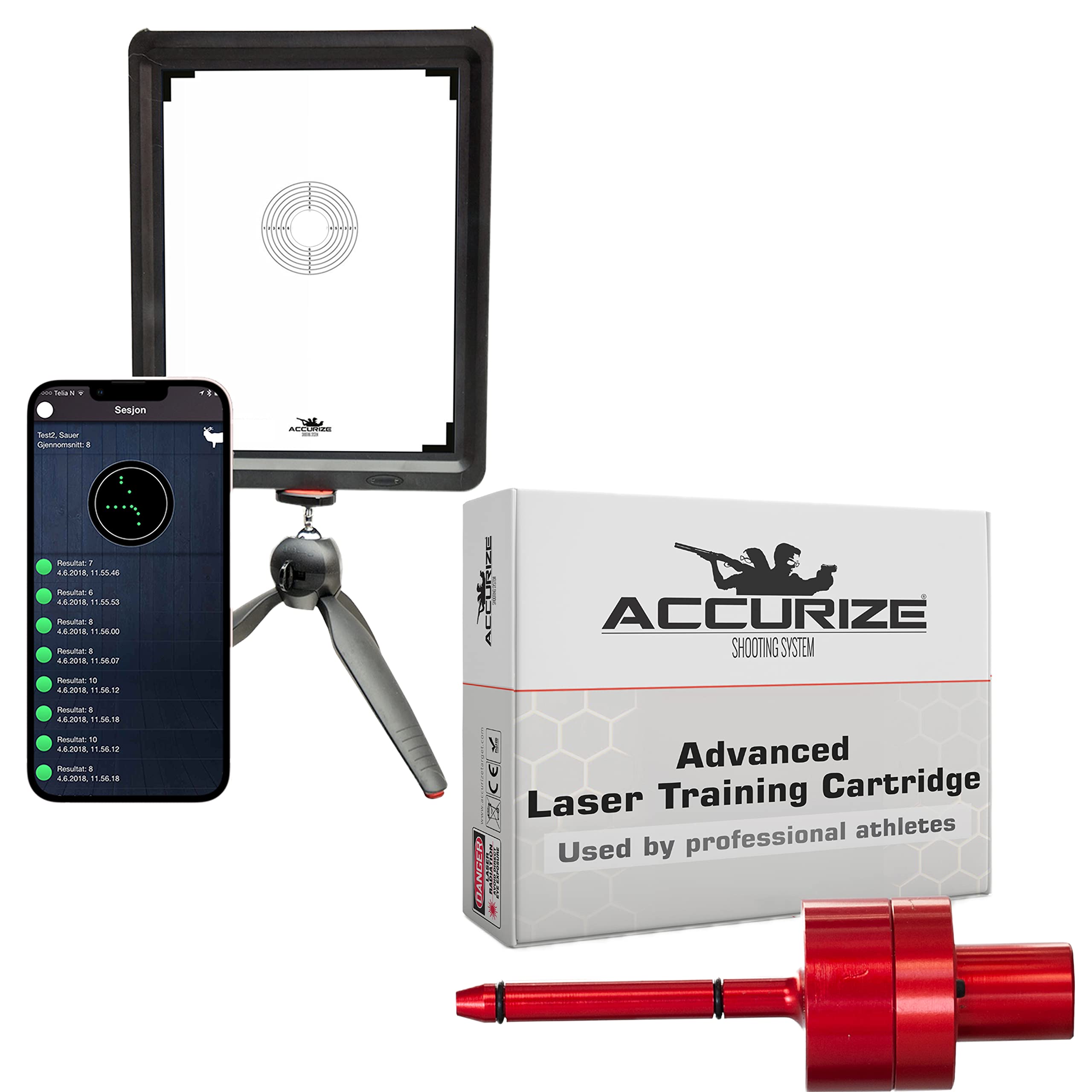 AccurizeDry Fire Shooting System + Cal .22 LR Advanced Laser Cartridge - Pinpoint Accuracy, Instant Feedback & Real Gunshot - for Indoor Practice