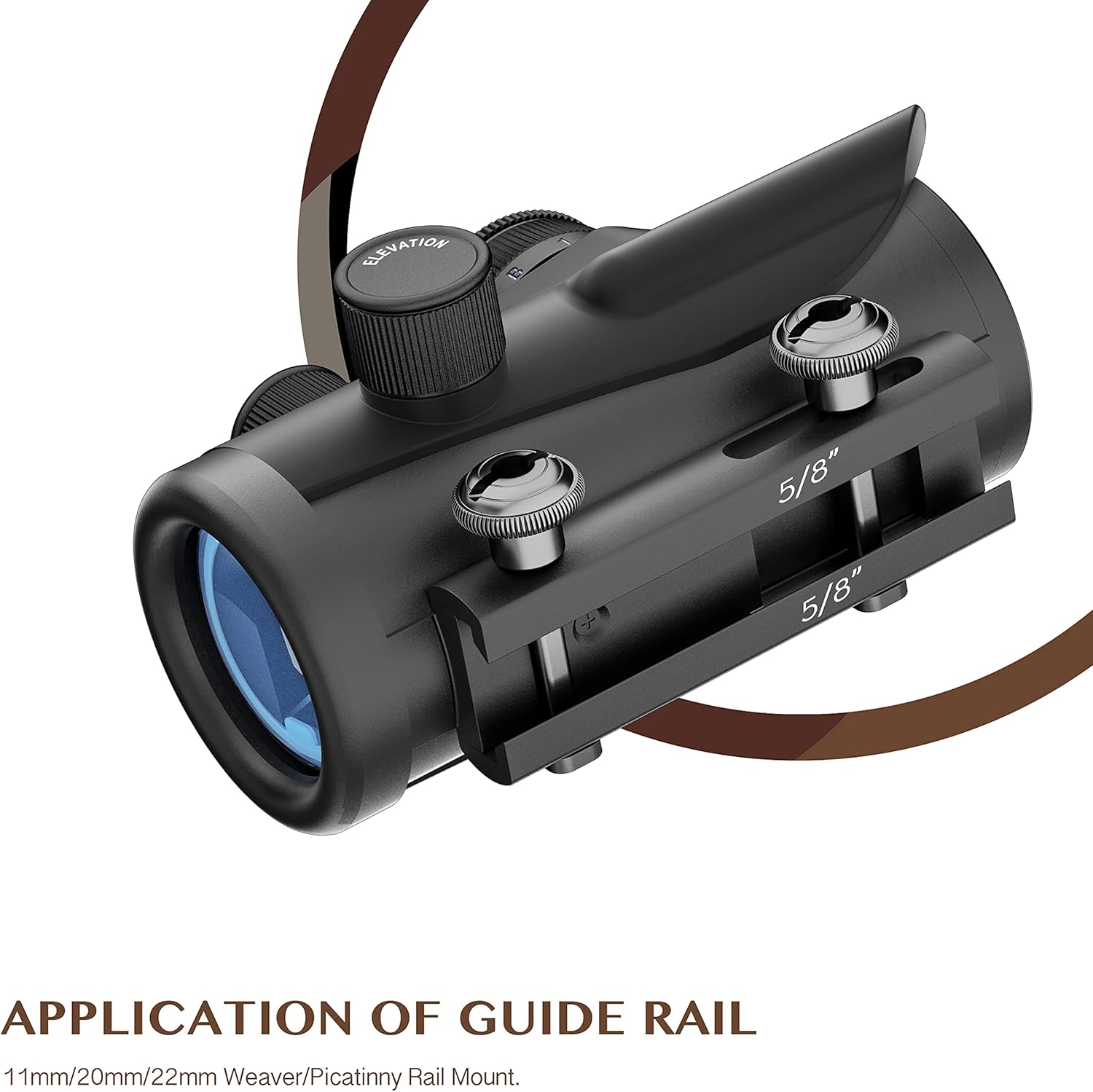 Aomekie 5 MOA Red Dot Sight Airsoft Scope Reflex Sight with 30mm Reflex Lens Wide Field of View of (19m at 100m) Waterproof & Shockproof & Fog-Proof with 1 intergrated Rail