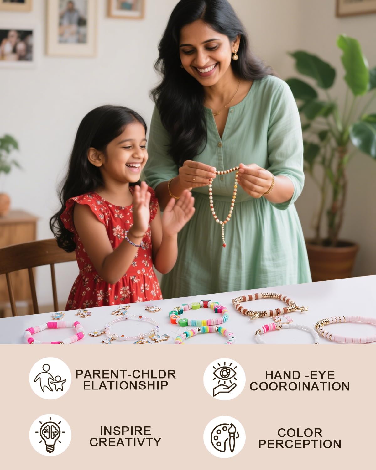 VIRADHAM Unicorn Bracelet Making Kit for Girls – DIY Jewelry Making Set with Clay Beads, Charms & Accessories – Creative Craft Kit for Kids Age 6-12, Fun Arts & Crafts Gift for Girls 1