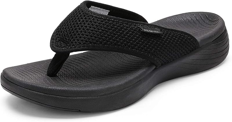 DREAM PAIRS Chanclas con cojín de soporte para el arco para mujer | Parte superior ligera y transpirable, suela antideslizante duradera, sandalias de entresuela suaves y cómodas para viajes de verano en la playa