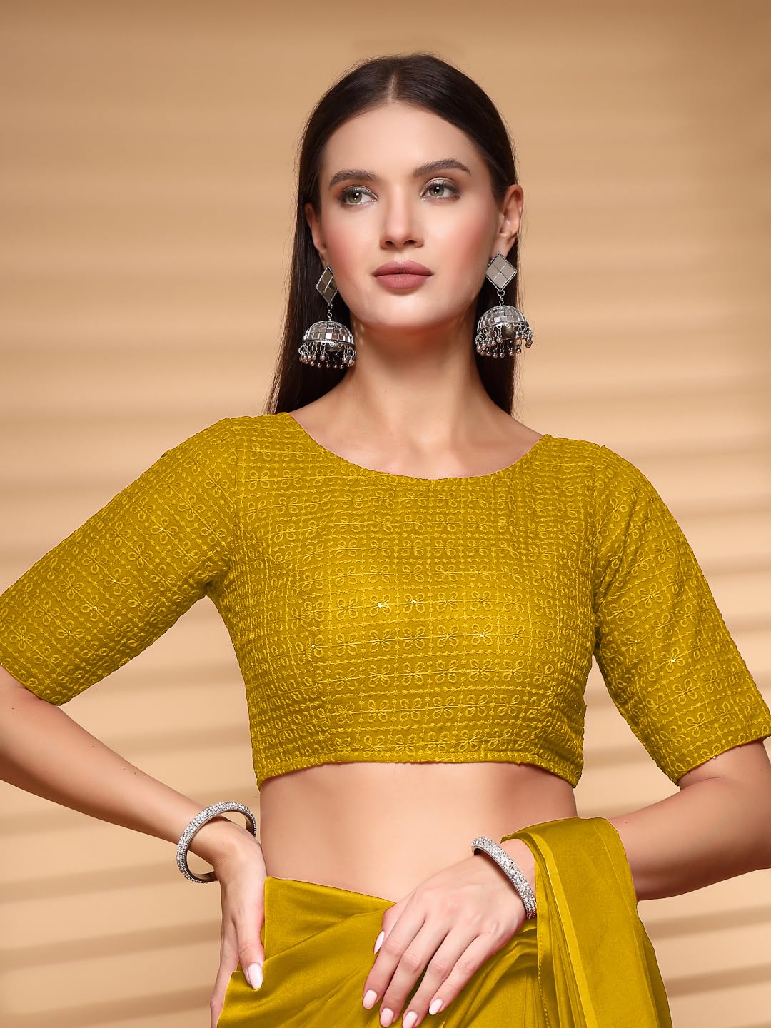 Oomph Readymade Blouse For Women, Cotton, Boat Neck, Rbbl584